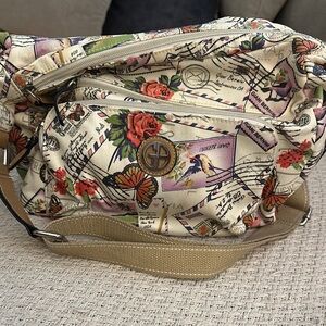 Giani Bernini Floral Print Crossbody Bag butterflies postcard